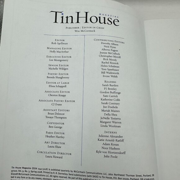 Tin House Magazine Volume 9 Number 3 Off The Grid Literature & Poetry - Picture 4 of 5